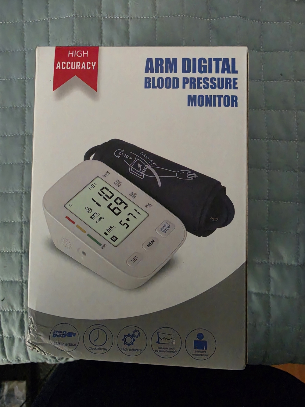 Arm Digital Blood Pressure Monitor - White